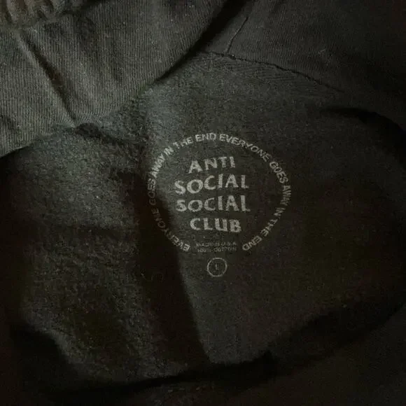 Anti Social Social Club 4K Kkoch Black Hoodie Size L - Picture 4 of 6